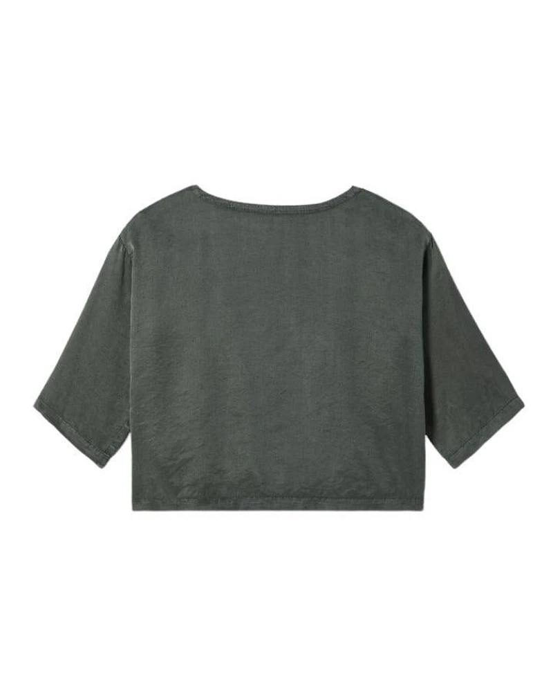 Eileen Fisher Bateau Neck Sueded Box Top