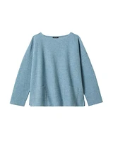 Eileen Fisher Bateau Neck Wool Box Top