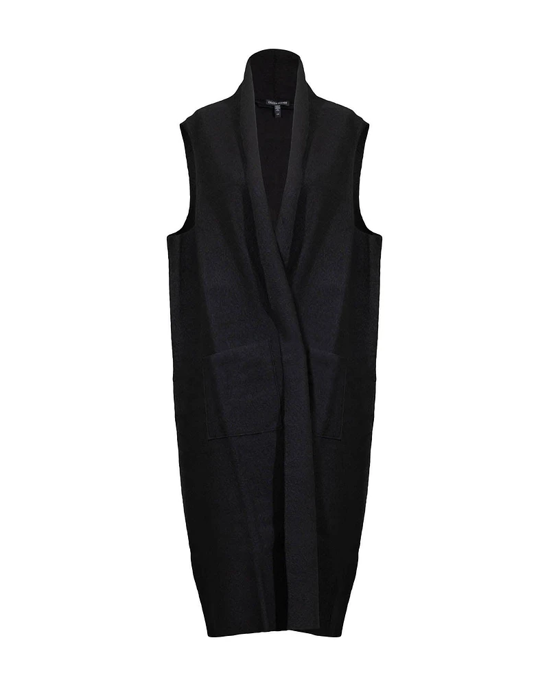 Boiled Wool Long Vest