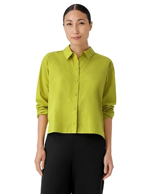 Eileen Fisher Classic Collar Short Poplin Shirt