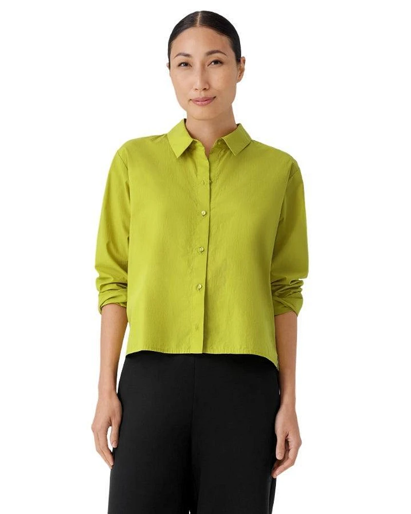 Eileen Fisher Classic Collar Short Poplin Shirt