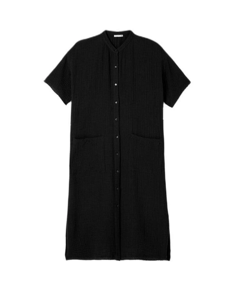 Eileen Fisher Cotton Gauze Mandarin Collar Dress