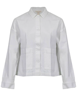 Eileen Fisher Cotton Hemp Classic Collar Jacket