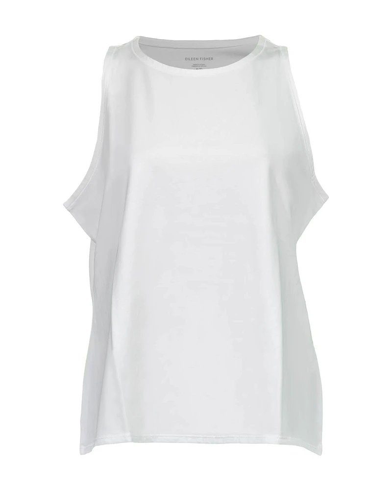Eileen Fisher Cotton Jersey Round Neck Slim Tank