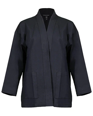 Eileen Fisher Cotton Ponte High Collar Jacket