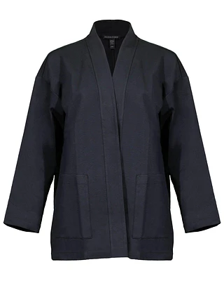 Eileen Fisher Cotton Ponte High Collar Jacket