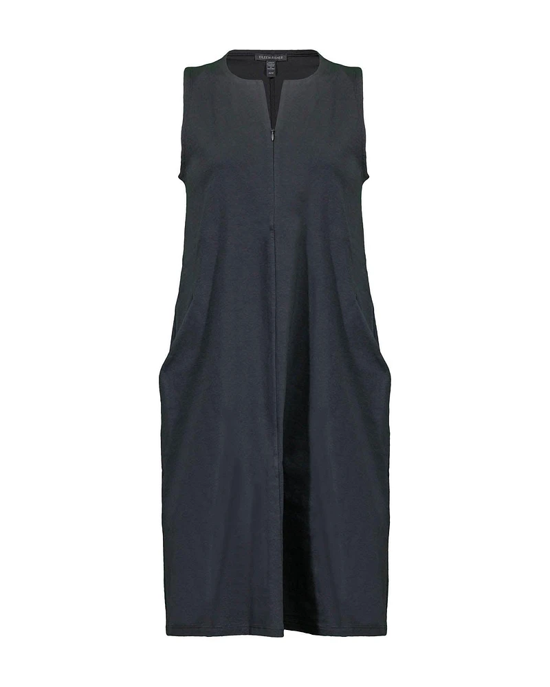 Eileen Fisher Cotton Ponte Zip Up Dress