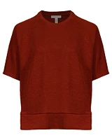 Eileen Fisher Cotton Raglan Short Sleeve Pullover