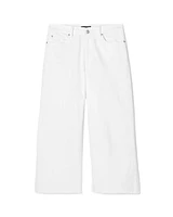 Eileen Fisher Cropped Organic Cotton Denim Wide Leg Jean