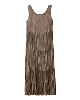 Eileen Fisher Crushed Silk Tiered Dress