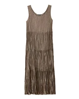Eileen Fisher Crushed Silk Tiered Dress