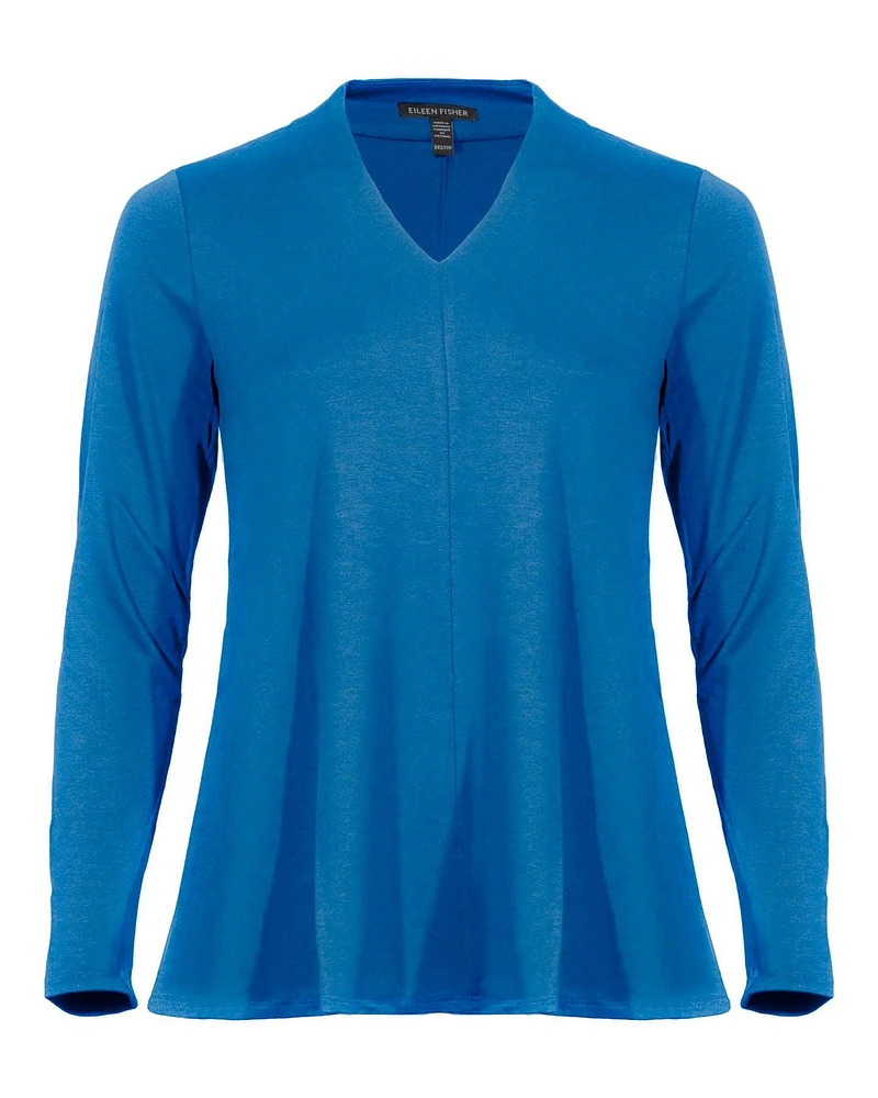 Eileen Fisher Fine Jersey V-Neck Top Jewel