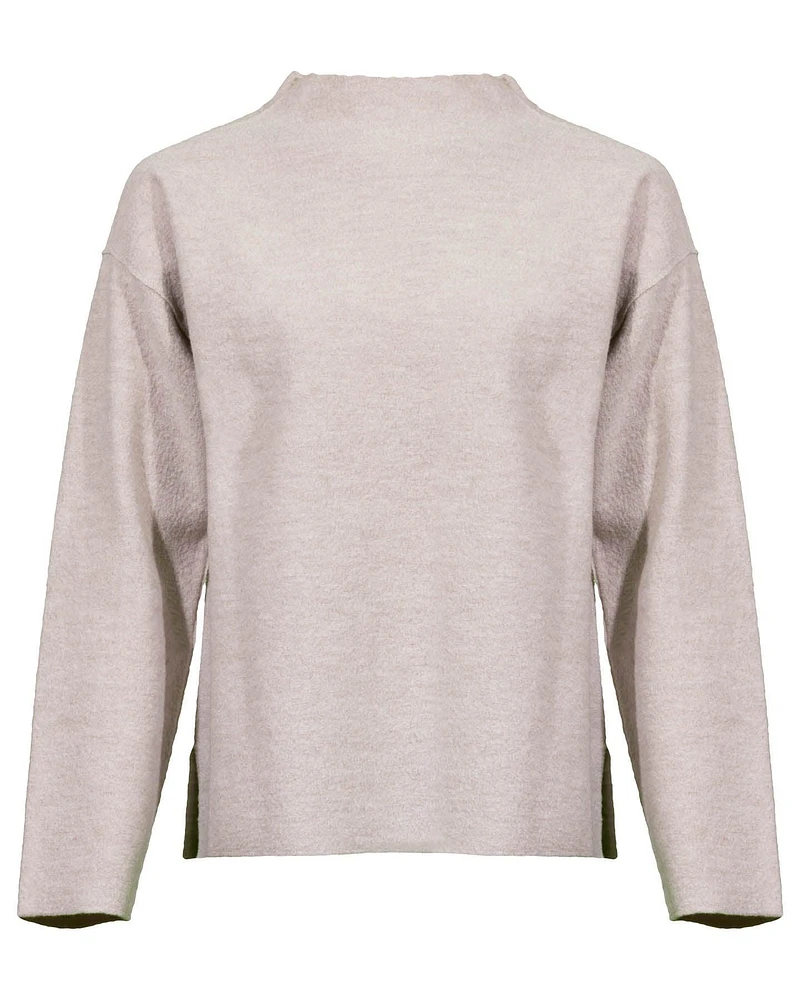 Eileen Fisher Funnel Neck Wool Box Top