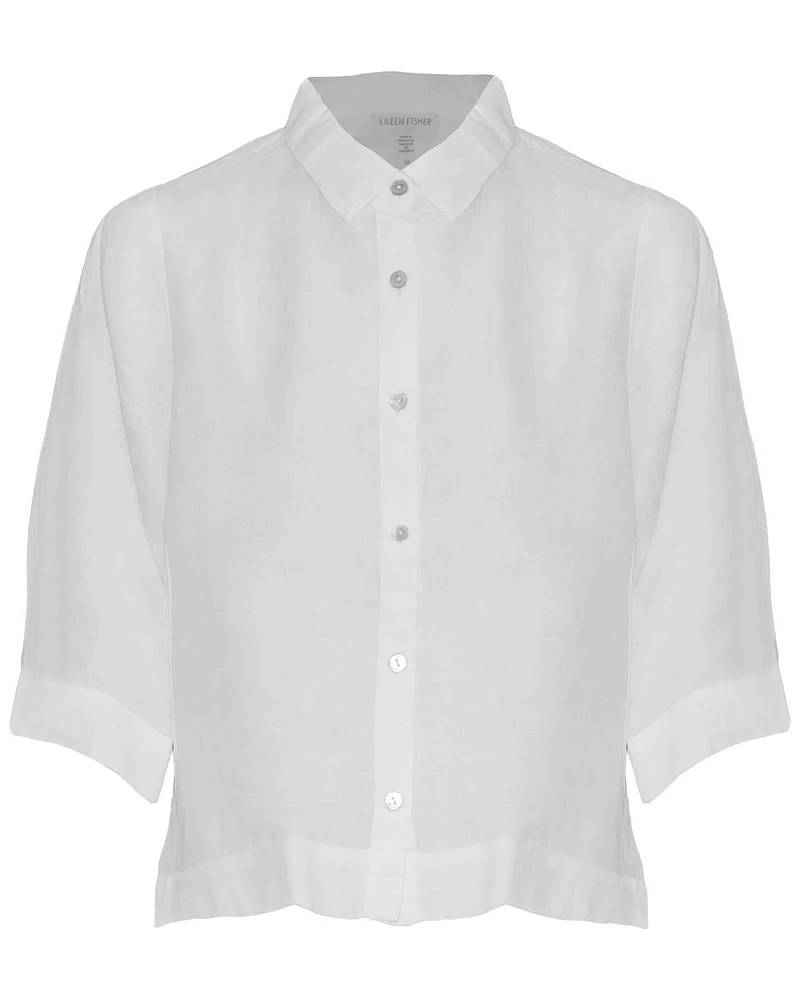 Handkerchief Linen Elbow Sleeve Shirt
