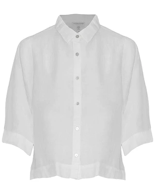 Handkerchief Linen Elbow Sleeve Shirt