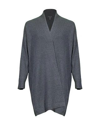 Eileen Fisher Hi Collar Ribbed Cardigan