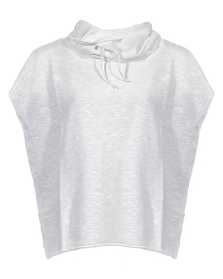 Eileen Fisher Linen Slub Cap Sleeve Hoodie