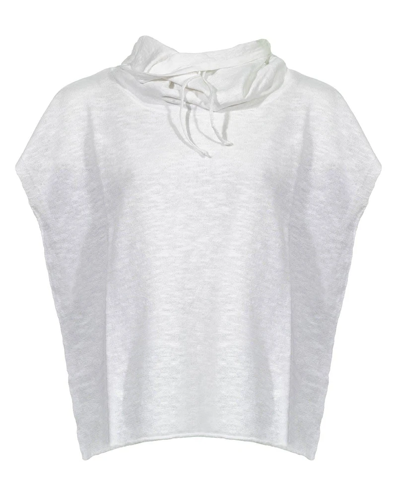 Eileen Fisher Linen Slub Cap Sleeve Hoodie