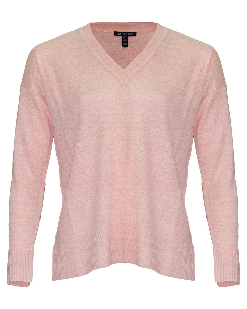 Melange V-Neck Box Top Grapefruit