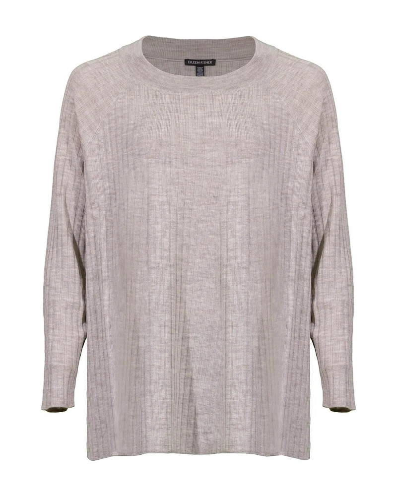 Merino Crew Neck Tunic Regenerative Wool Maple Oat