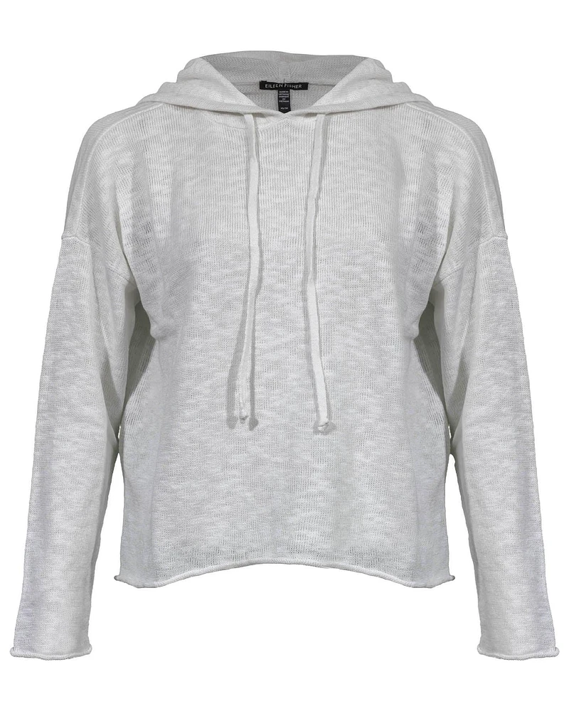 Eileen Fisher Organic Cotton Linen Slub Hooded Top