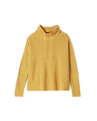 Eileen Fisher Organic Linen Cotton Slub Funnel Neck Top