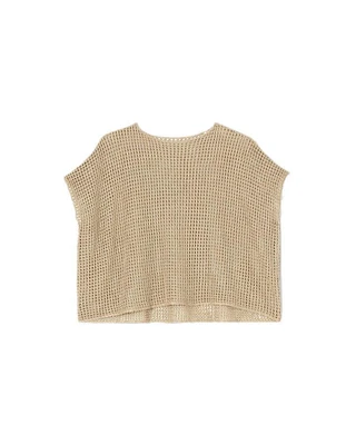 Eileen Fisher Organic Linen Delave Bateau Neck Top