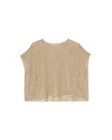 Eileen Fisher Organic Linen Delave Bateau Neck Top