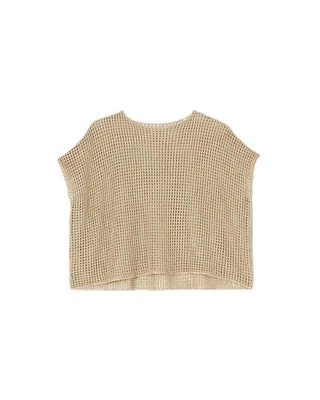Eileen Fisher Organic Linen Delave Bateau Neck Top