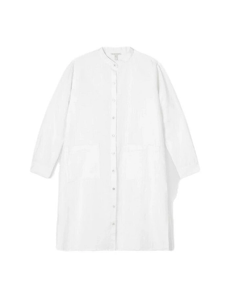 Eileen Fisher Organic Linen Mandarin Collar Dress