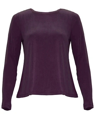 Sandwashed Cupro Knit Crew Neck Top