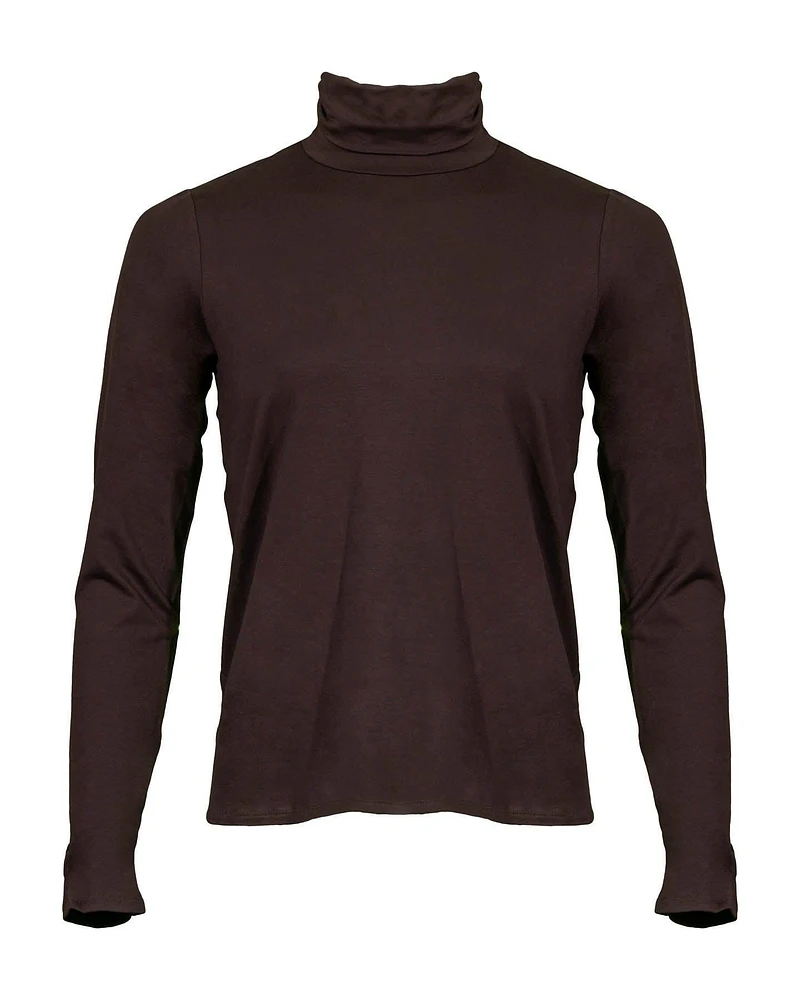 Scrunch Neck Top Brown