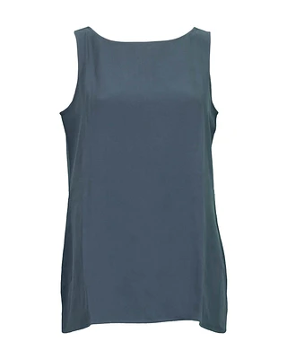Eileen Fisher Silk Bateau Neck Long Tank Fongt
