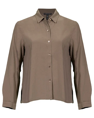 Eileen Fisher Silk Crepe Easy Shirt