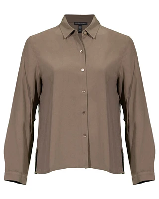 Eileen Fisher Silk Crepe Easy Shirt