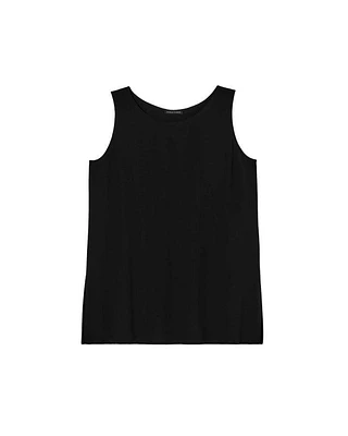Eileen Fisher Silk Georgette Ballet Neck Long Tank