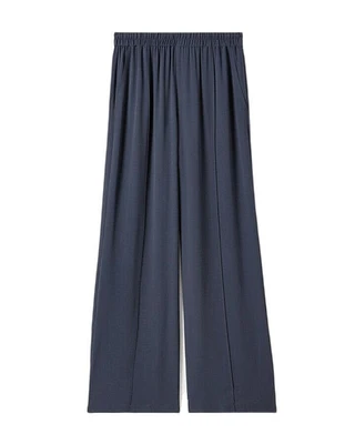 Eileen Fisher Silk Georgette Crepe Pintuck Pant