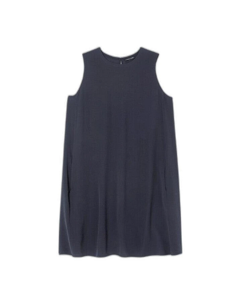 Eileen Fisher Silk Georgette Crepe Sleeveless Dress