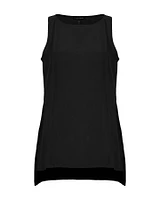 Eileen Fisher Silk Georgette Long Shell Black