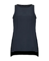 Eileen Fisher Silk Georgette Long Shell Graphite