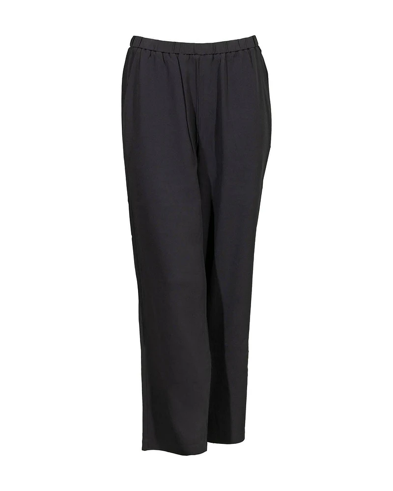 Eileen Fisher Silk Georgette Straight Ankle Pant