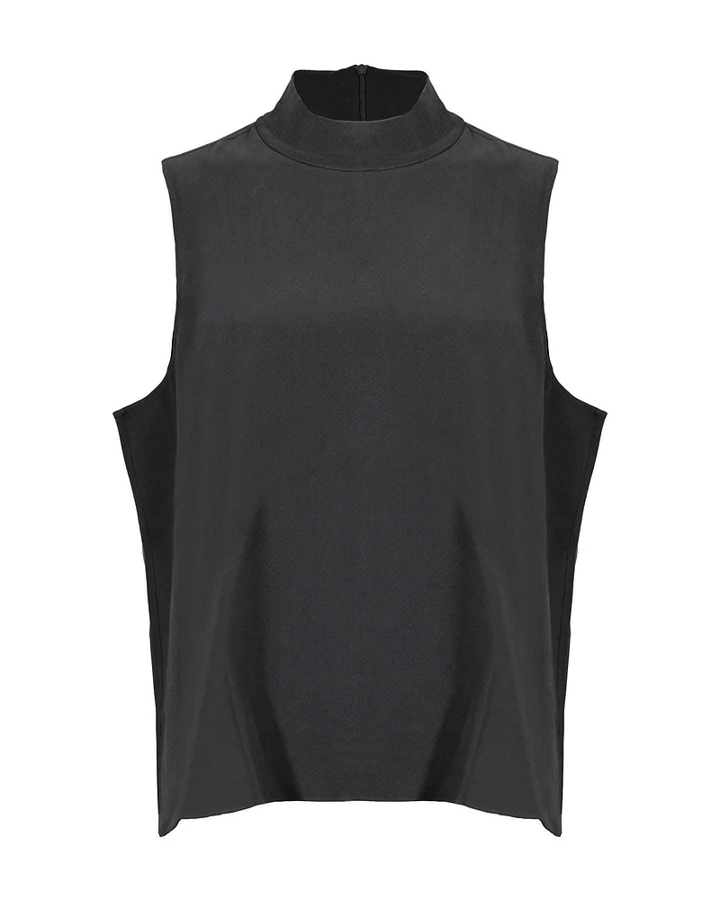 Eileen Fisher Silk Mock Neck Tank Top