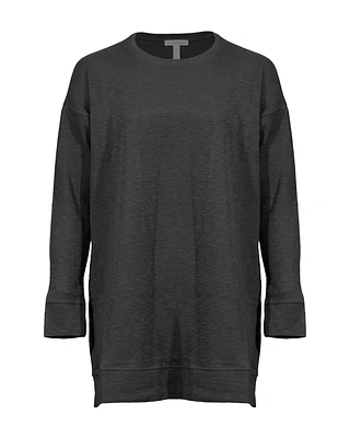Eileen Fisher Slubby Rib Knit Crew Neck Tunic