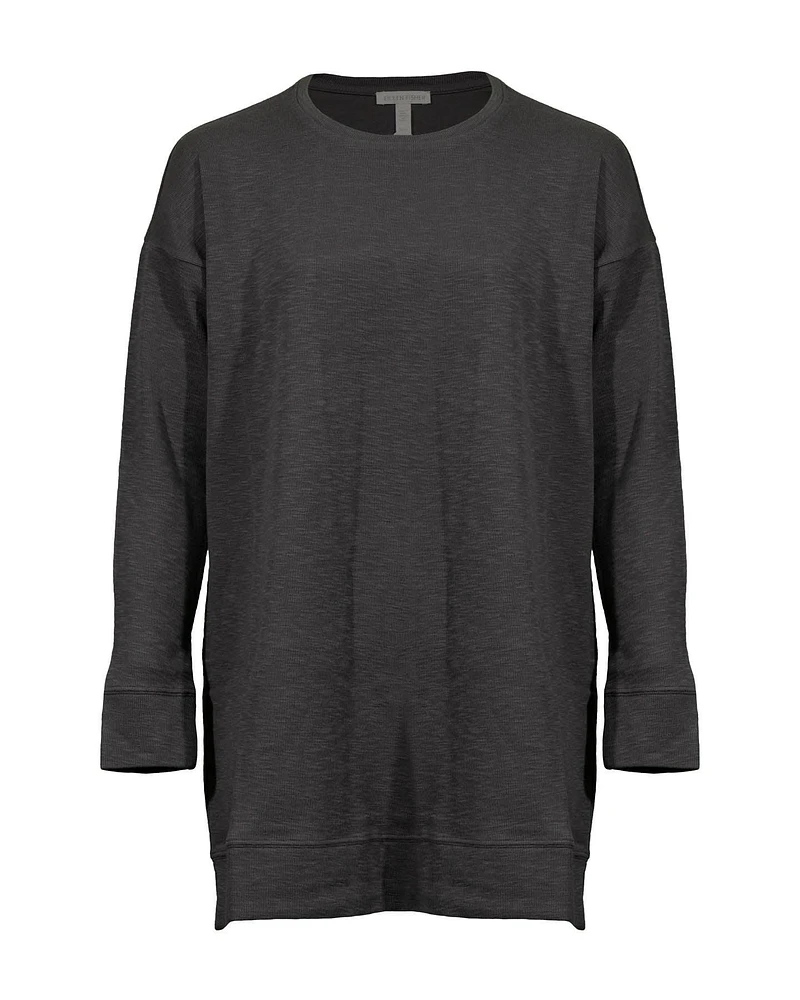 Eileen Fisher Slubby Rib Knit Crew Neck Tunic
