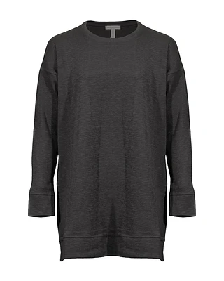Eileen Fisher Slubby Rib Knit Crew Neck Tunic