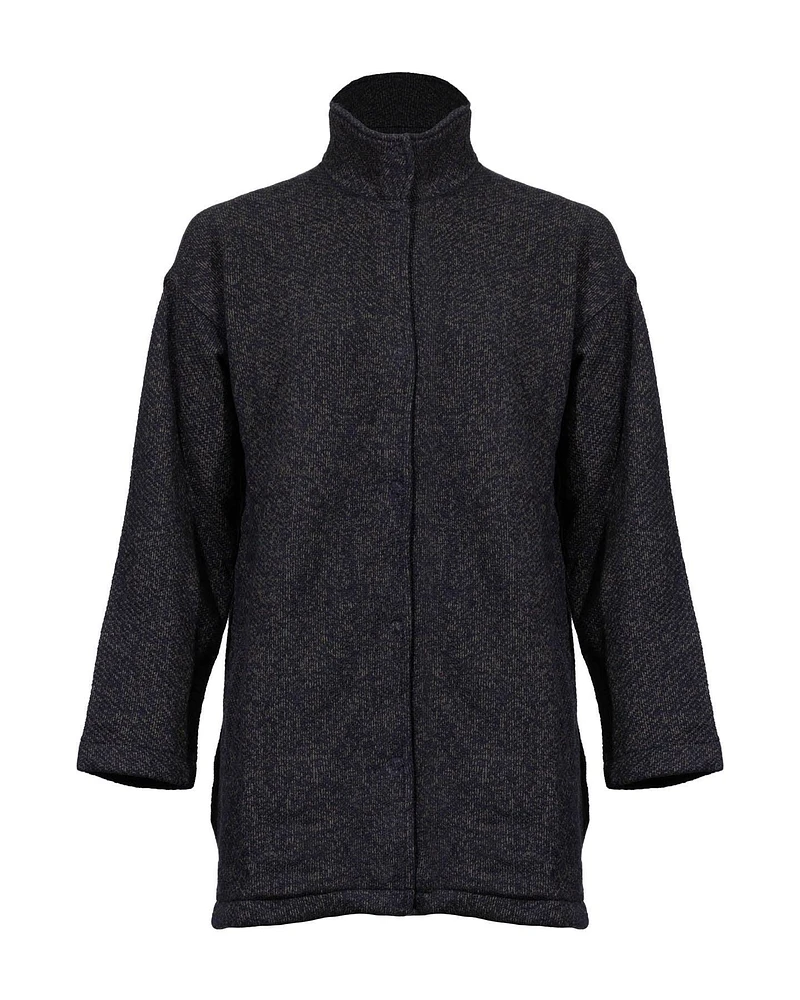 Eileen Fisher Stand Collar Long Jacket