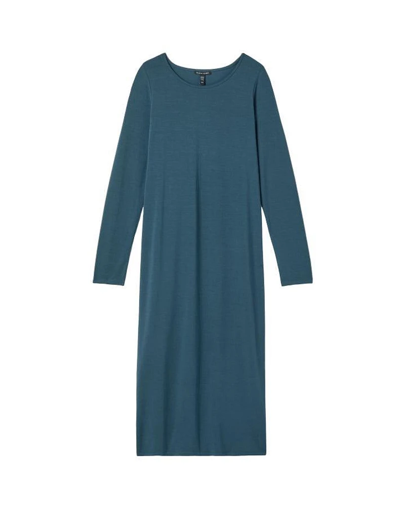 Eileen Fisher Stretch Jersey Knit Jewel Neck Dress