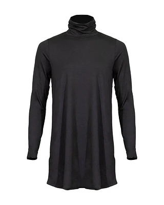 Eileen Fisher Tencel Scrunch Neck Tunic Black