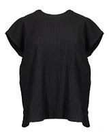 Eileen Fisher Textured Stretch Rib Crew Neck Top