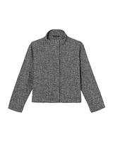 Eileen Fisher Tweed Stand Collar Jacket